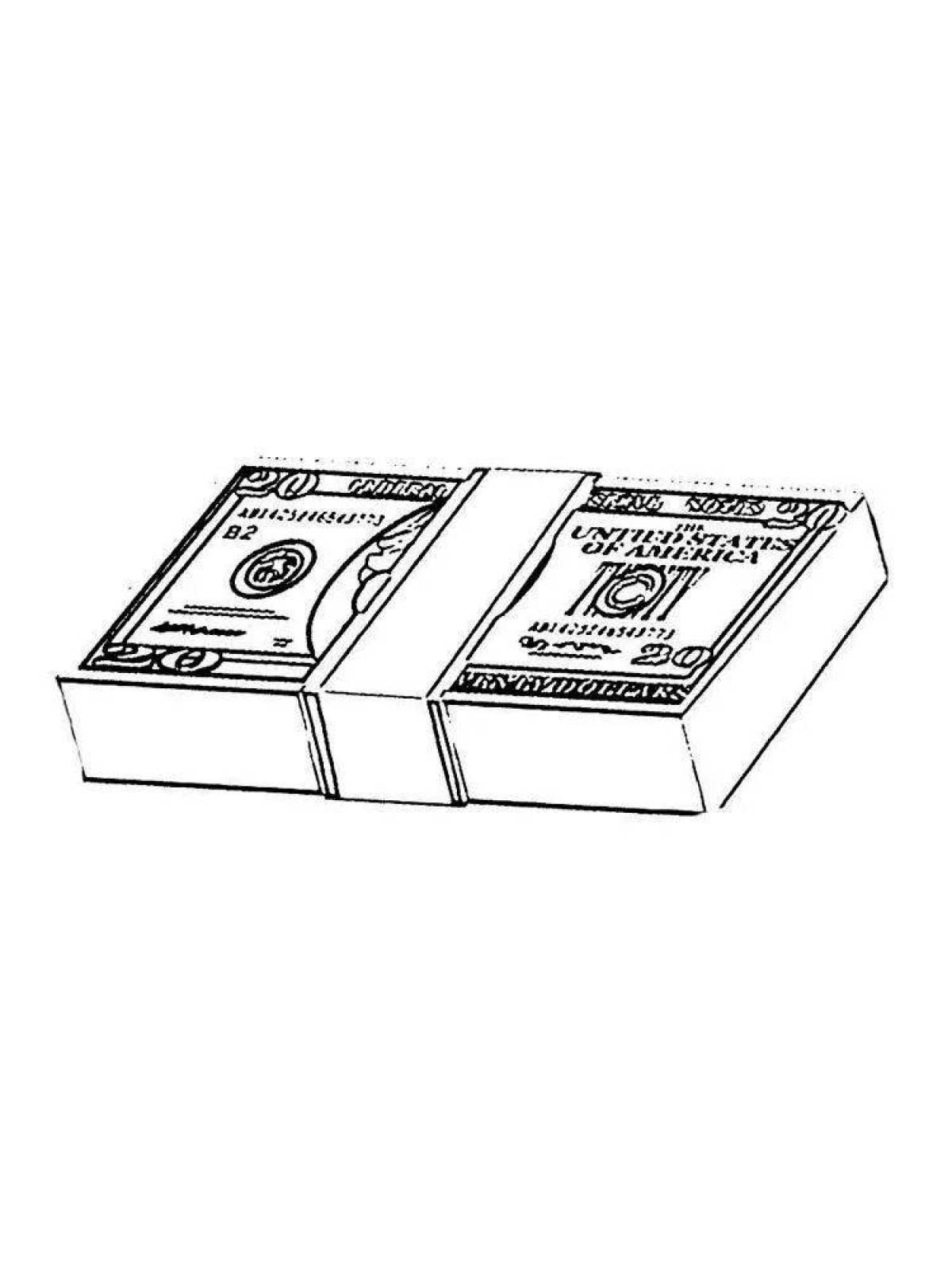Great paper money coloring page