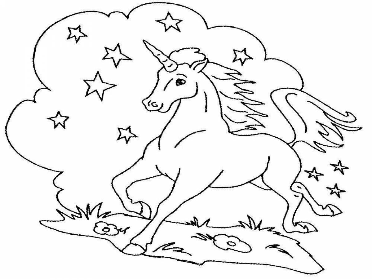 Luminous unicorn coloring book