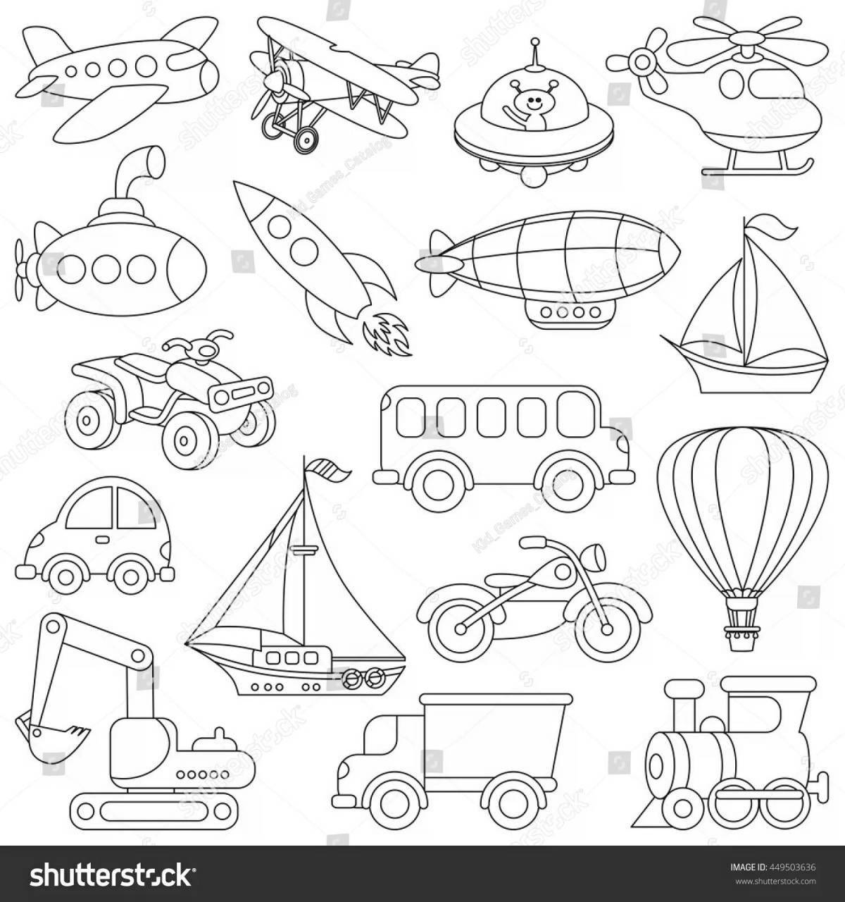 Playful truck coloring page for 6-7 year olds