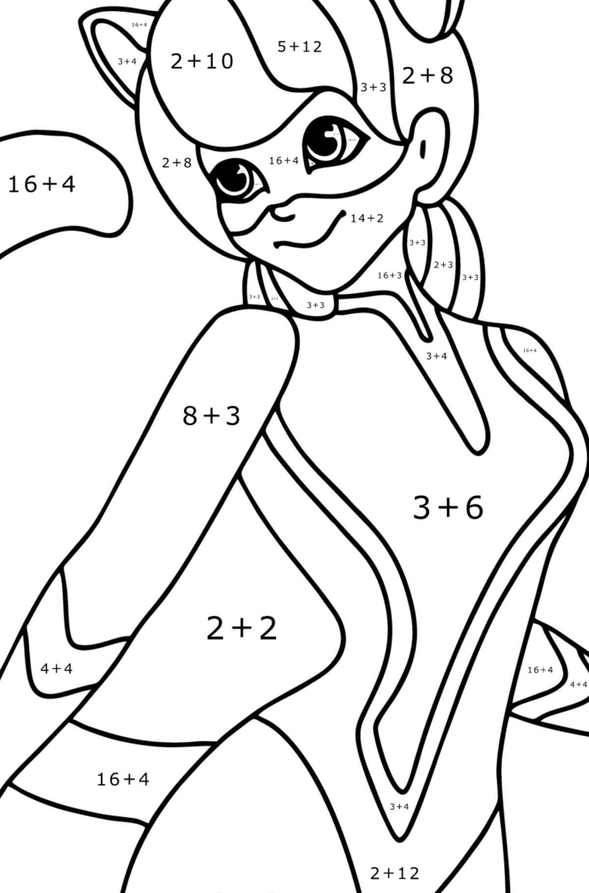 Coloring page charming cat lady