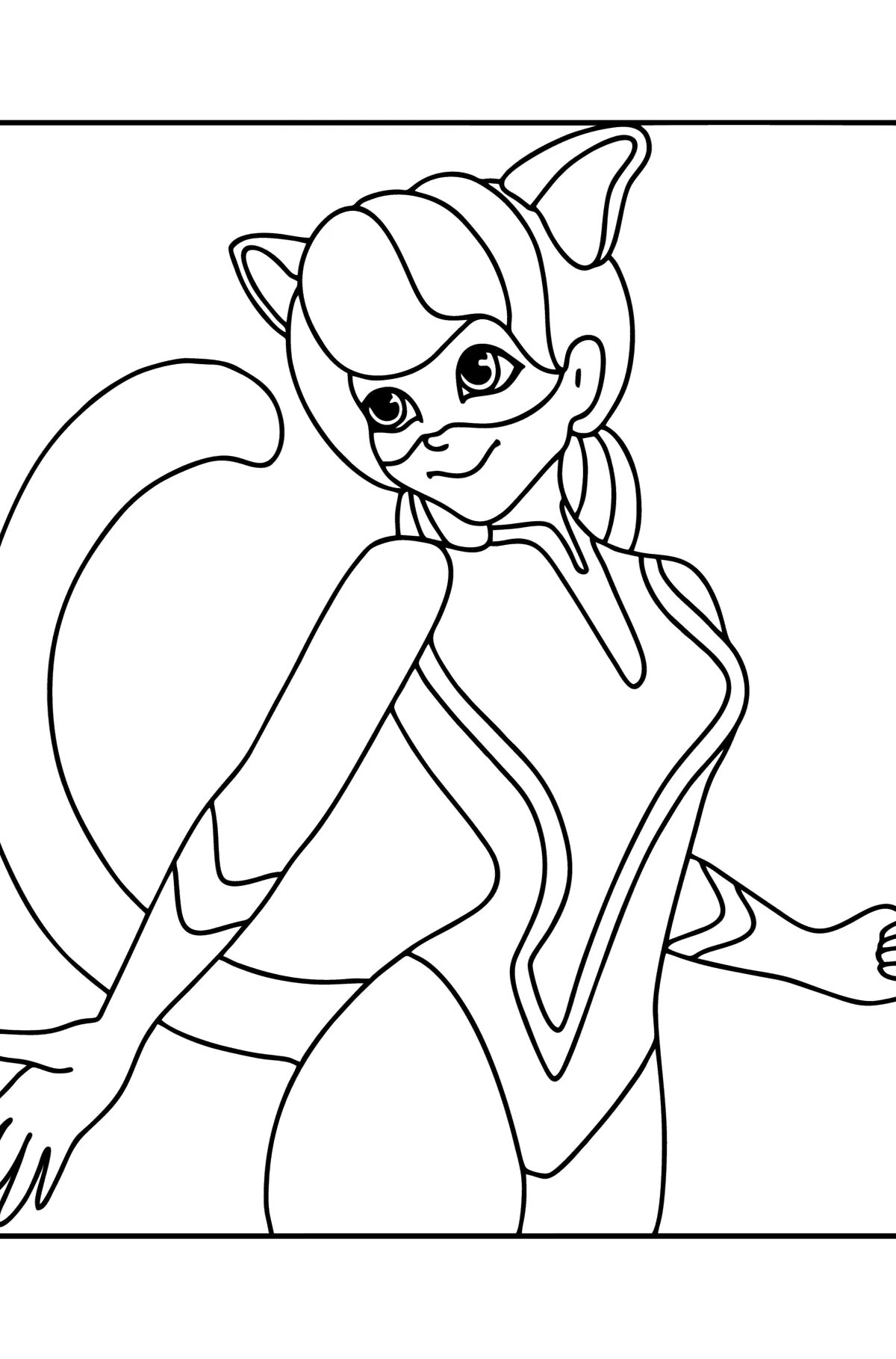 Balanced lady cat coloring book