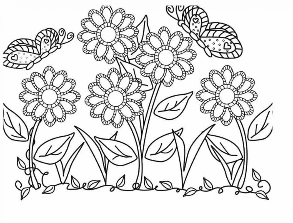 Live coloring flower meadow