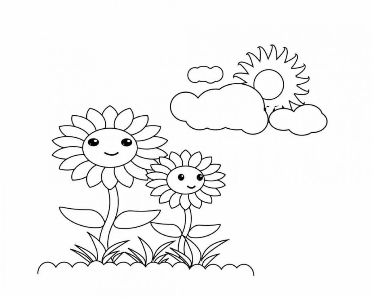 Flower meadow coloring page