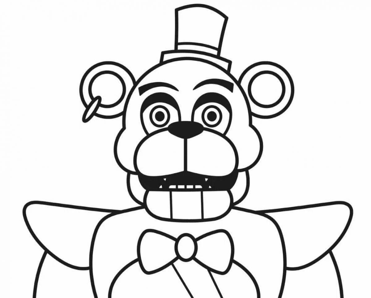 Coloring book playful freddy bear