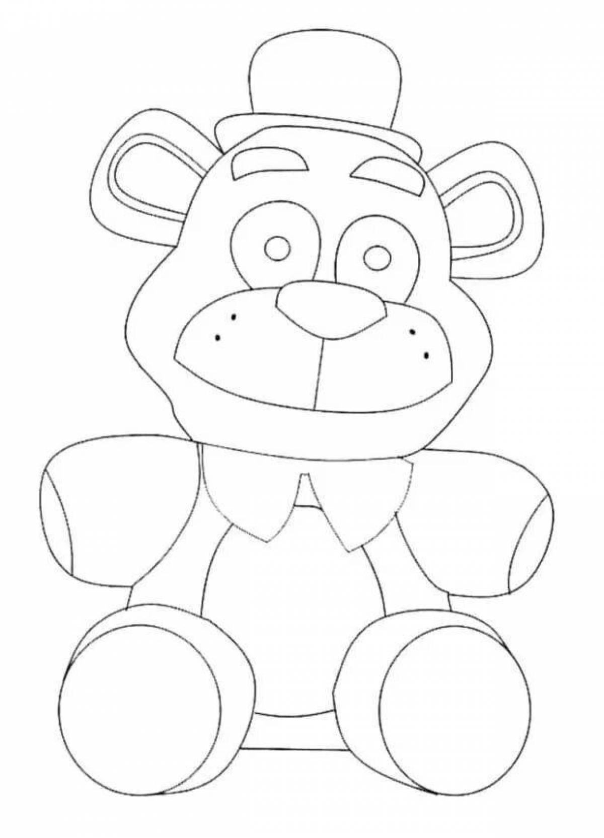 Coloring freddy bear bright