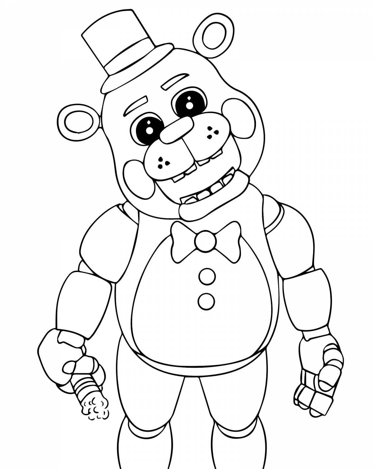 Coloring adorable bear freddy