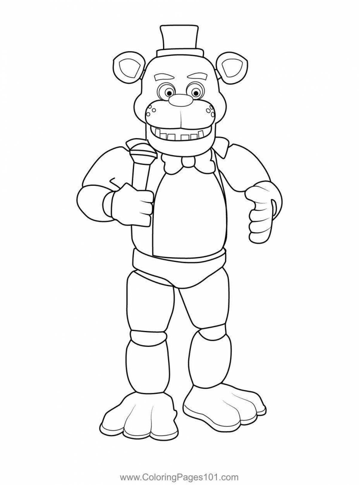 Adorable freddy bear coloring page