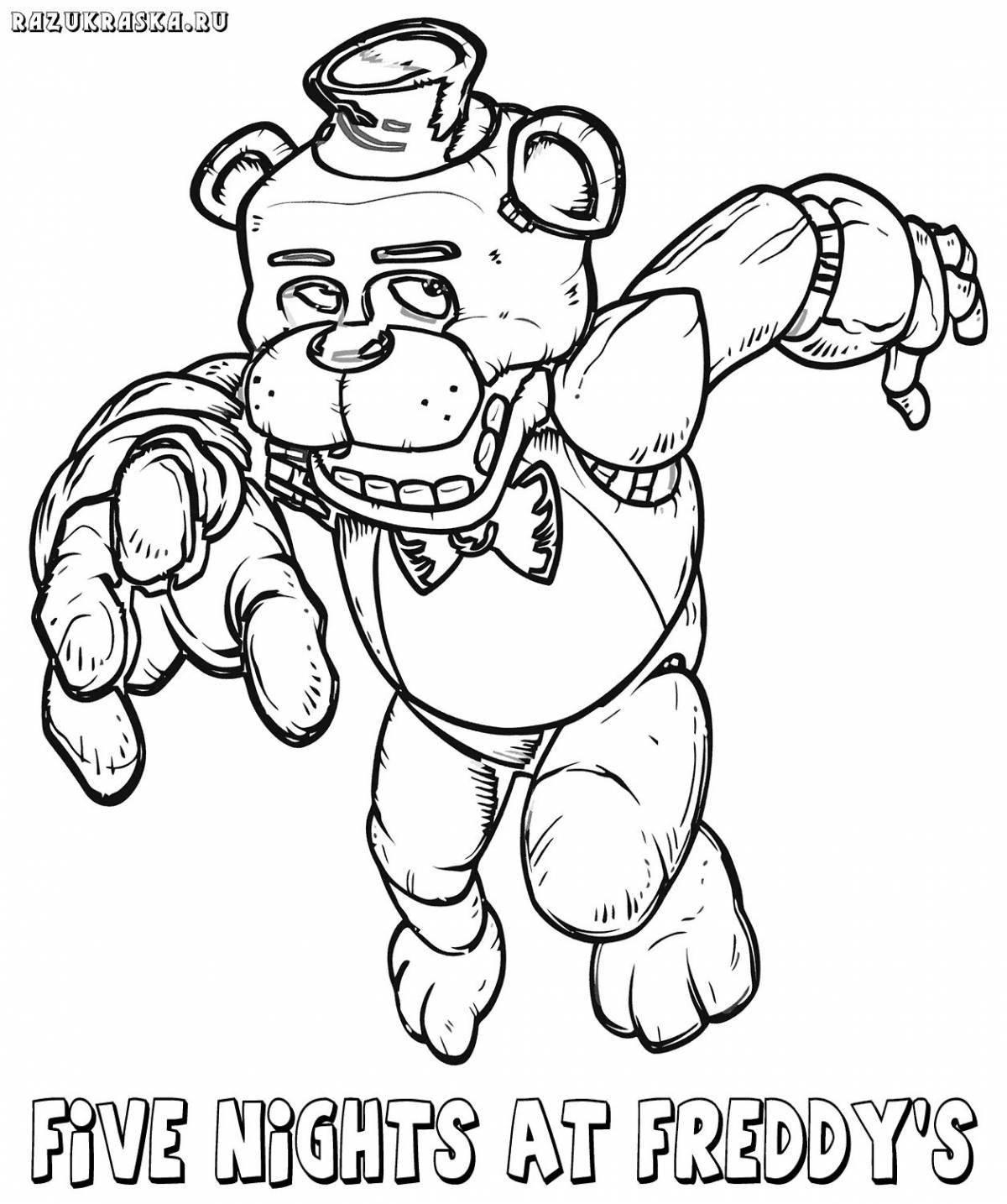 Coloring book cute freddy bear