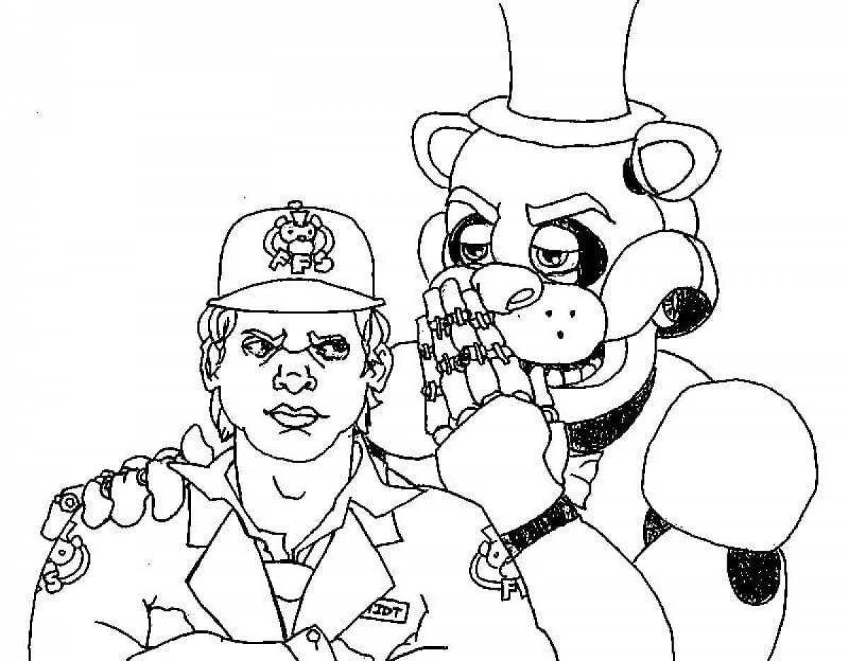 Fabulous Freddy bear coloring page