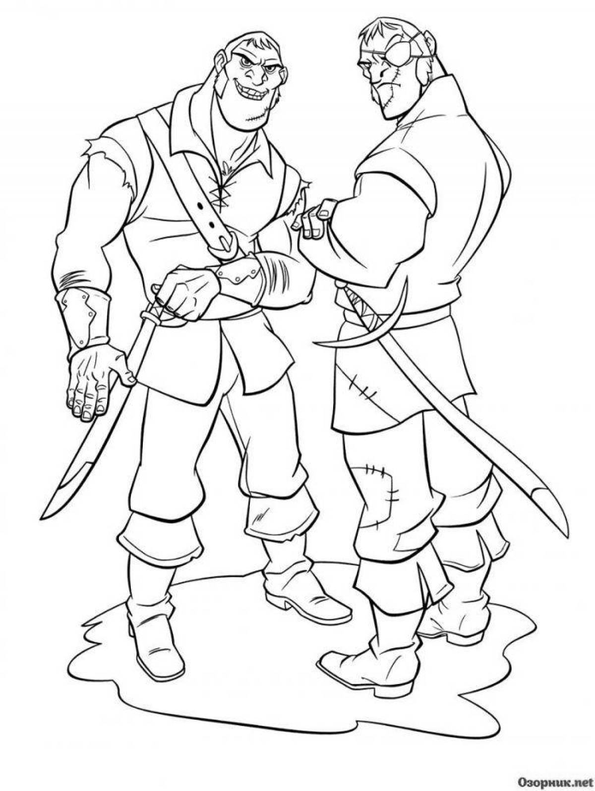 Radiant coloring page the nightingale and the robber