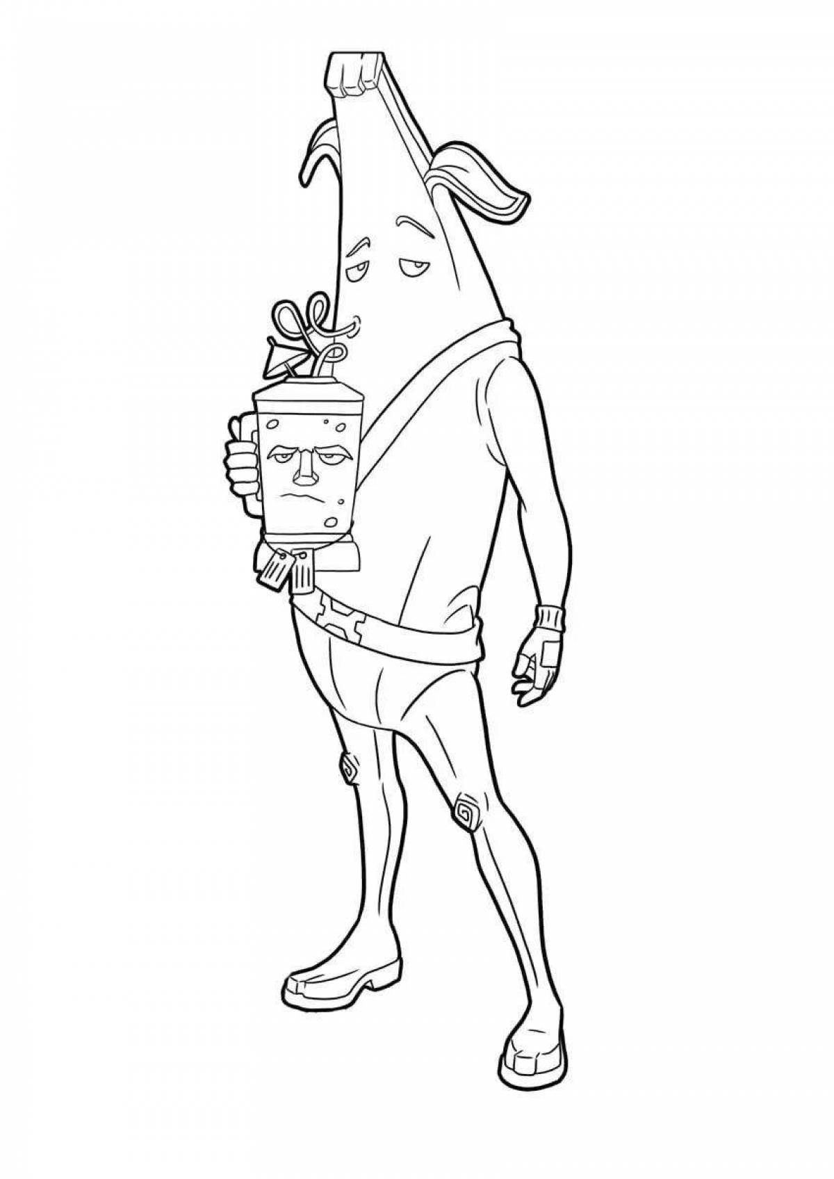 Fortnite fun banana coloring book