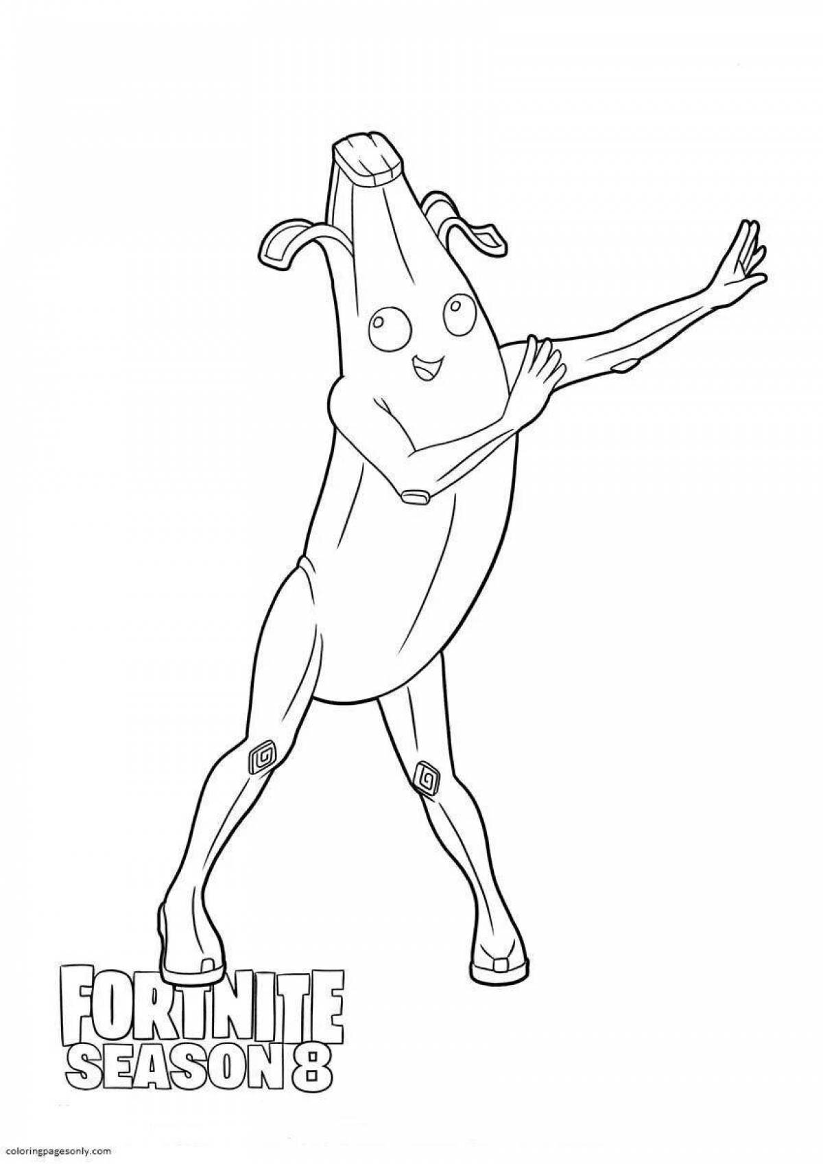 Color-frenzy banana fortnite coloring page
