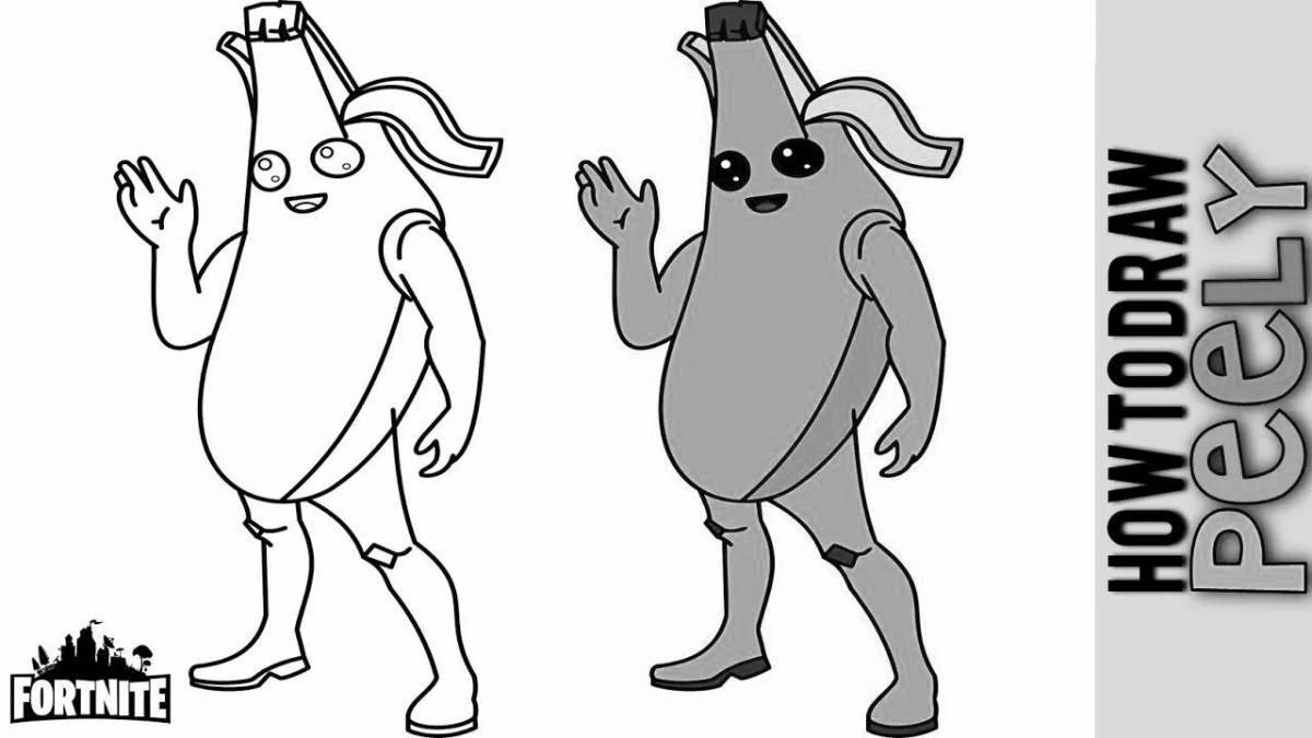 Color-fever banana fortnite coloring page