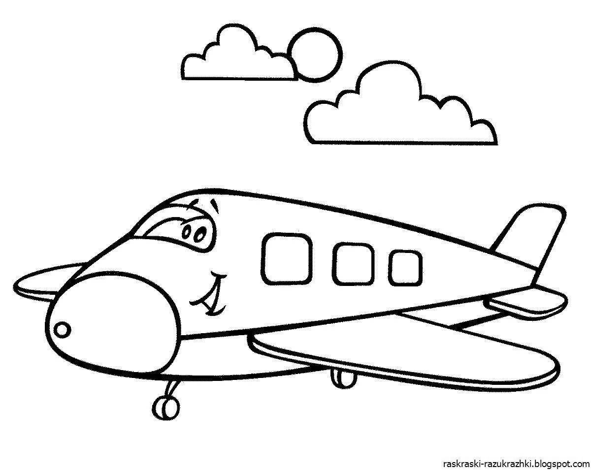 Colorful airplane coloring book for kids