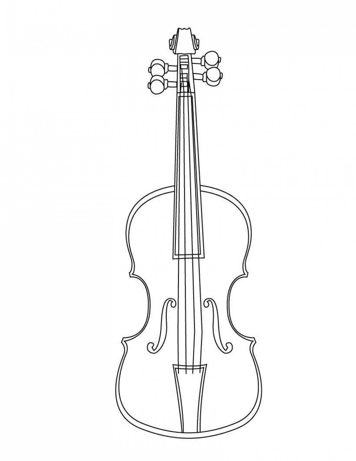 Playful Violin Coloring Page for Toddlers