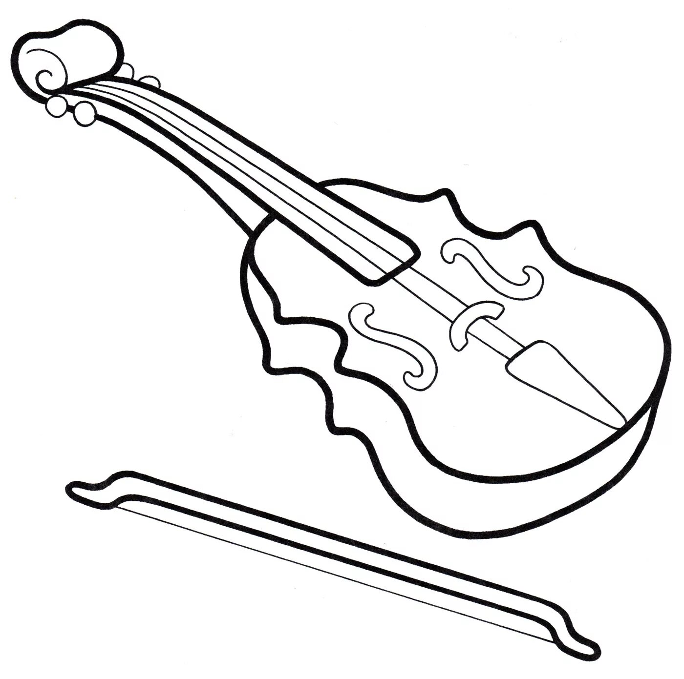 Glowing violin coloring book for beginners