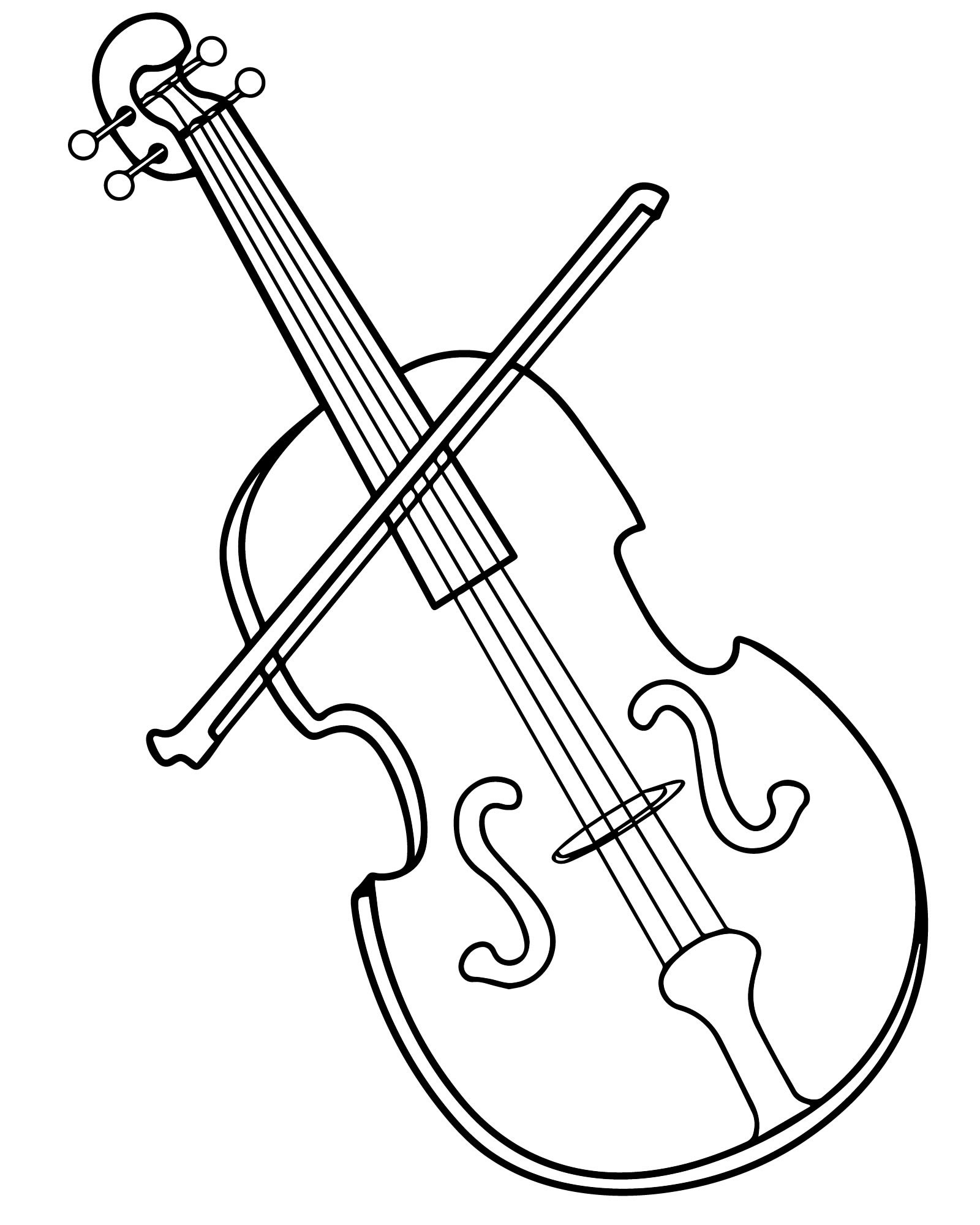 Fabulous coloring page of violin for students