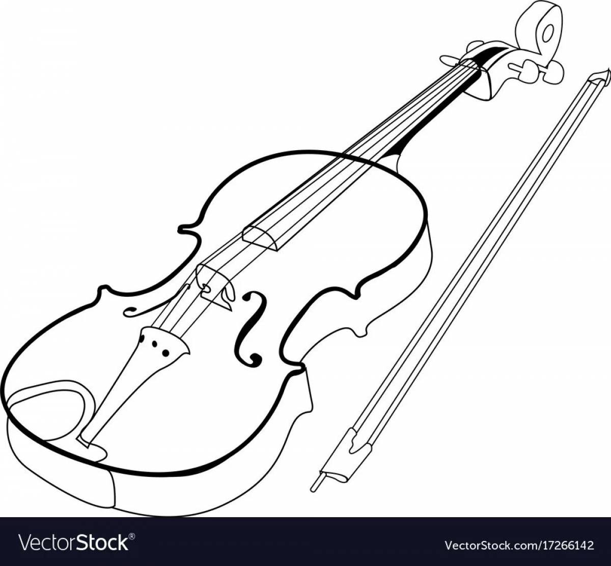 Удивительная страница раскраски скрипки для студентов