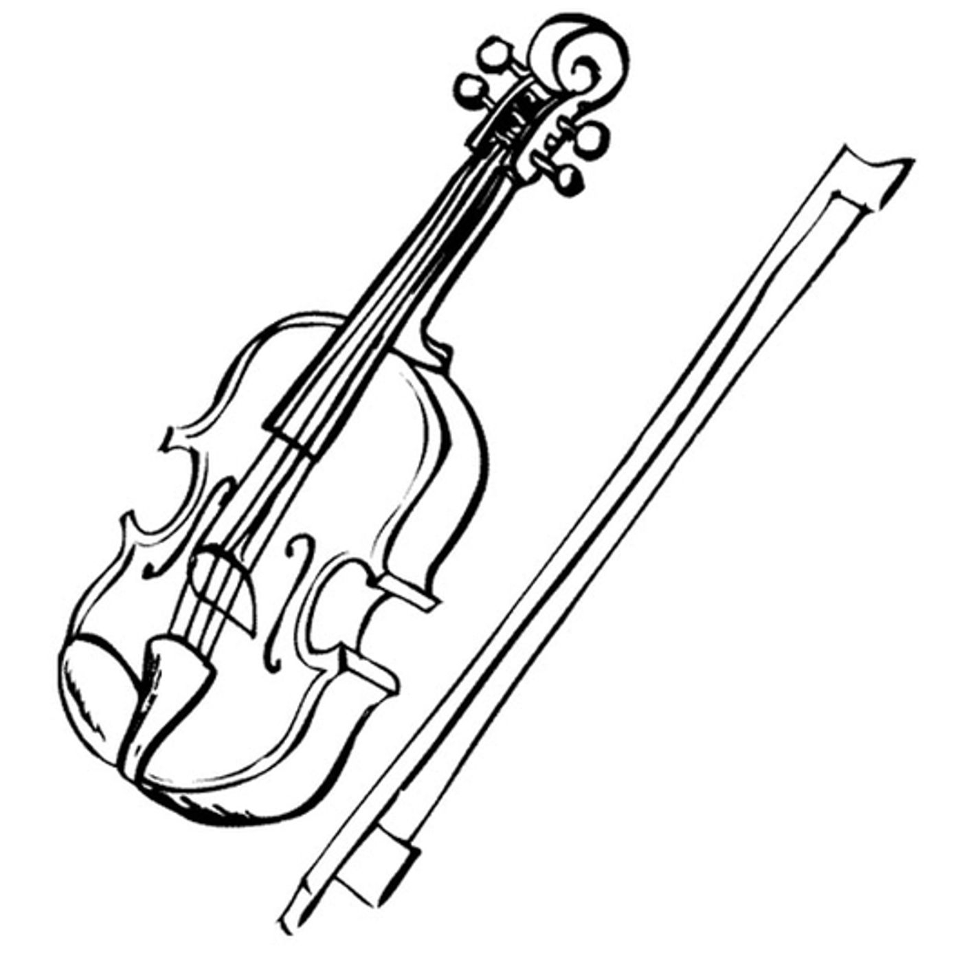 Великолепная страница раскраски скрипки для детей