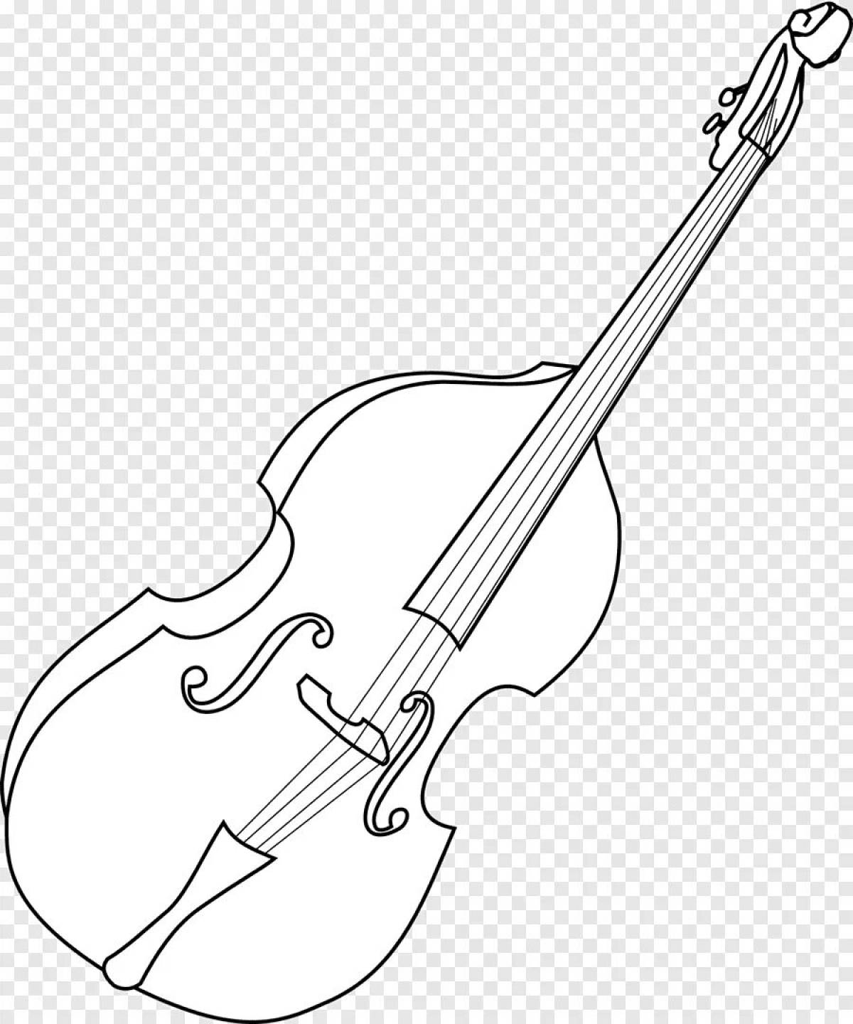 Awesome coloring page of violin for kids