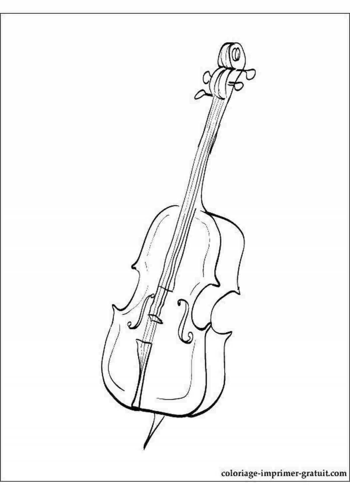 Lovely violin coloring page for toddlers