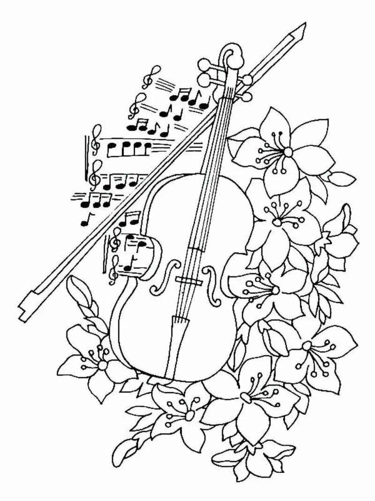 Shining violin coloring book for beginners