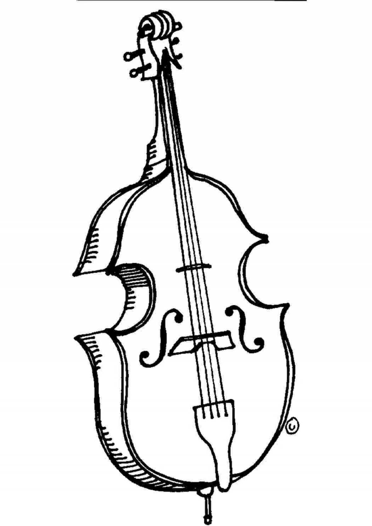 Выдающаяся страница раскраски скрипки для учеников
