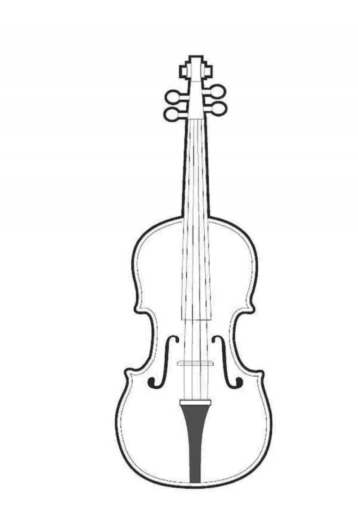 Превосходная страница раскраски скрипки для учеников
