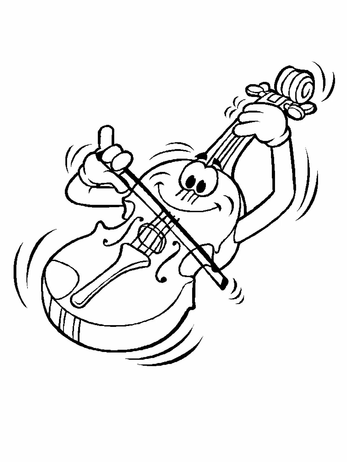Идеальная страница раскраски скрипки для студентов