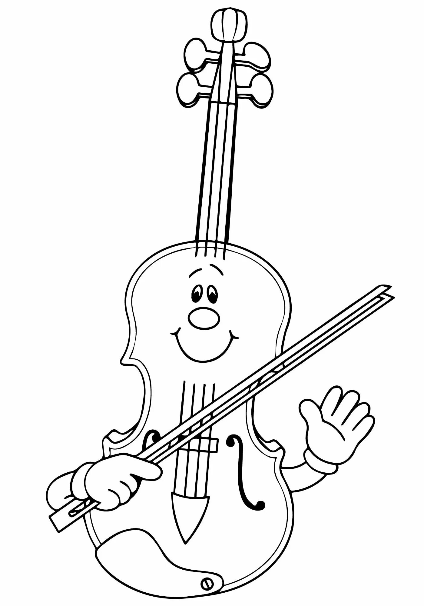 Замечательная страница раскраски скрипки для малышей