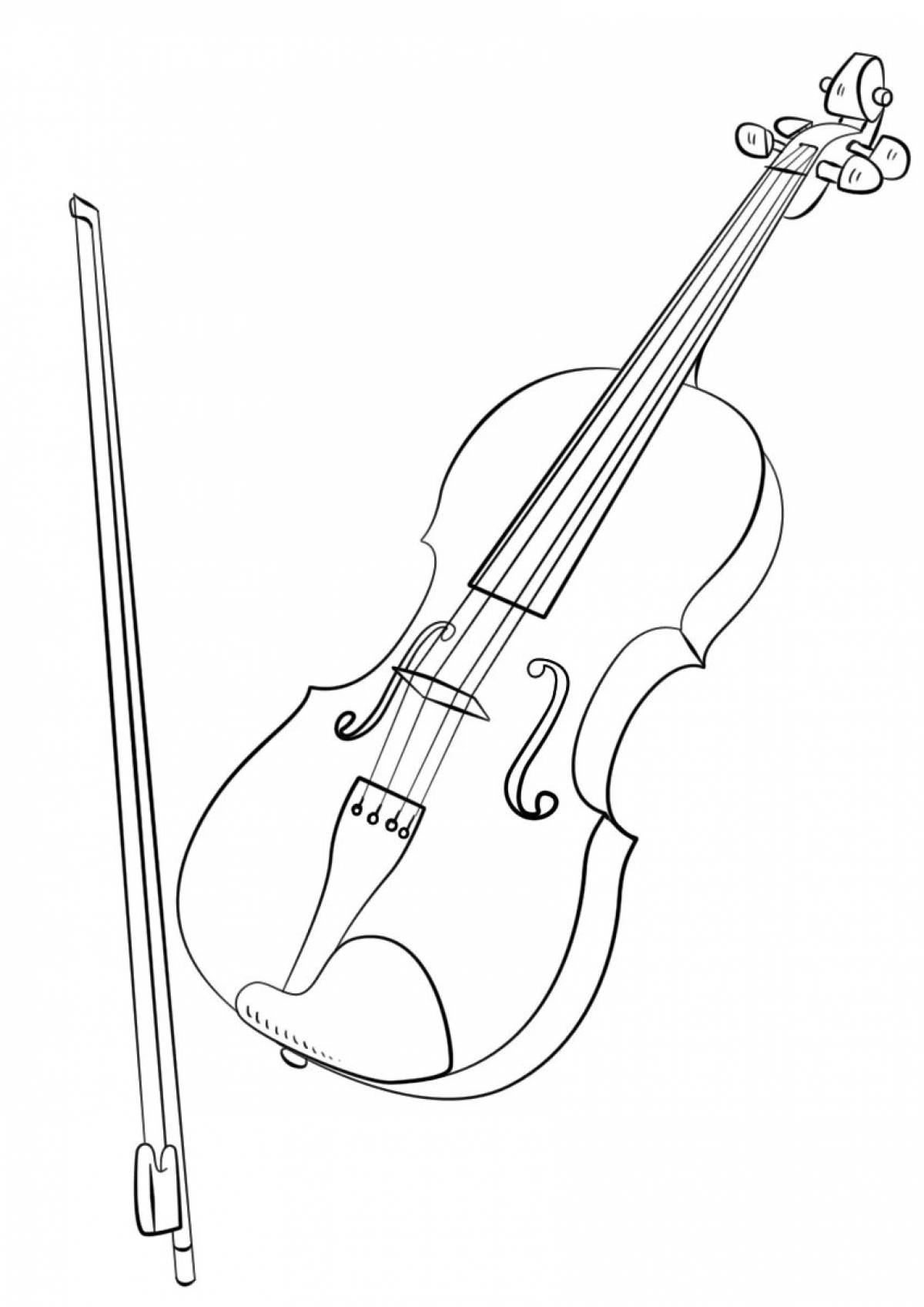 Amazing junior violin coloring page