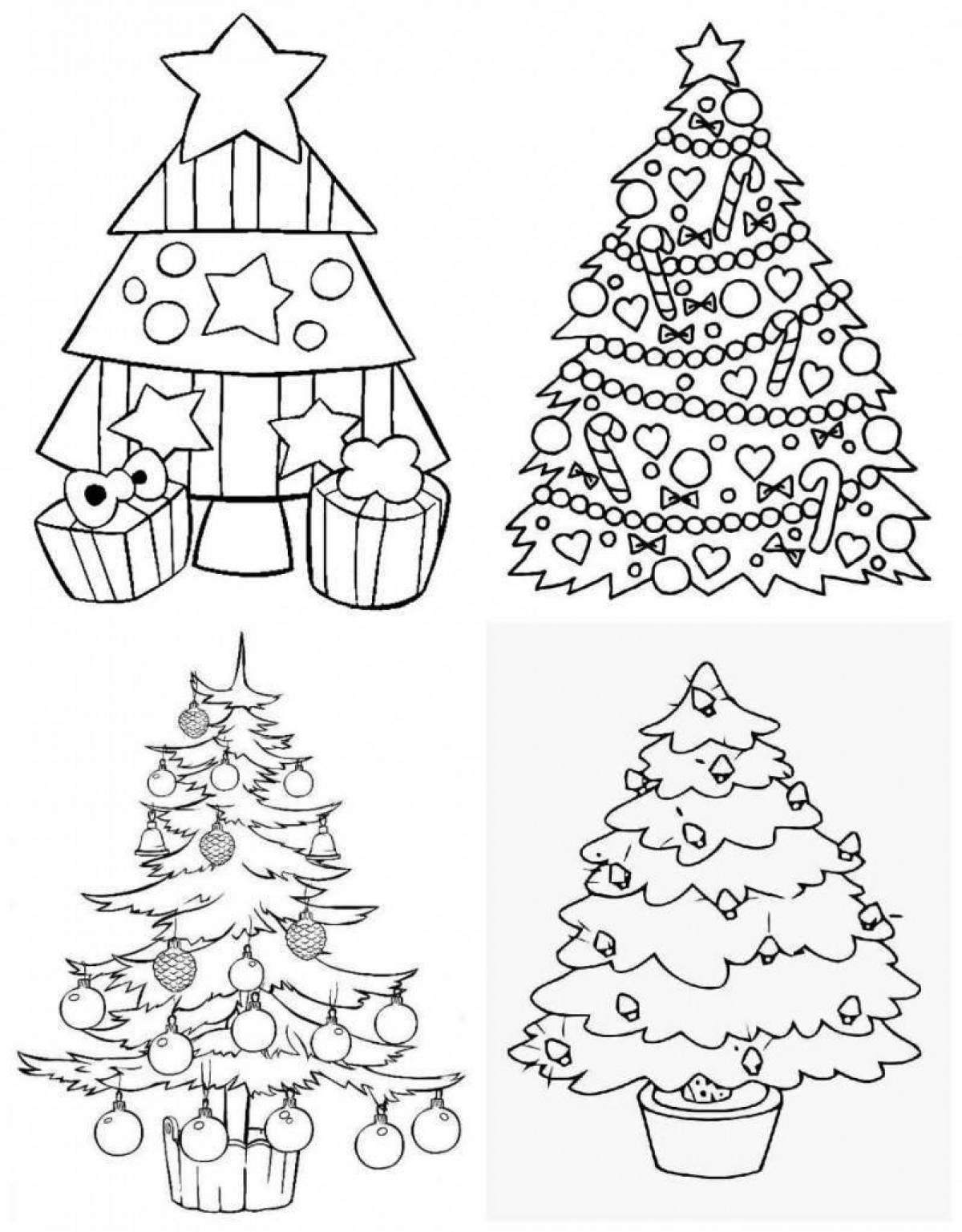 Coloring funny little Christmas tree