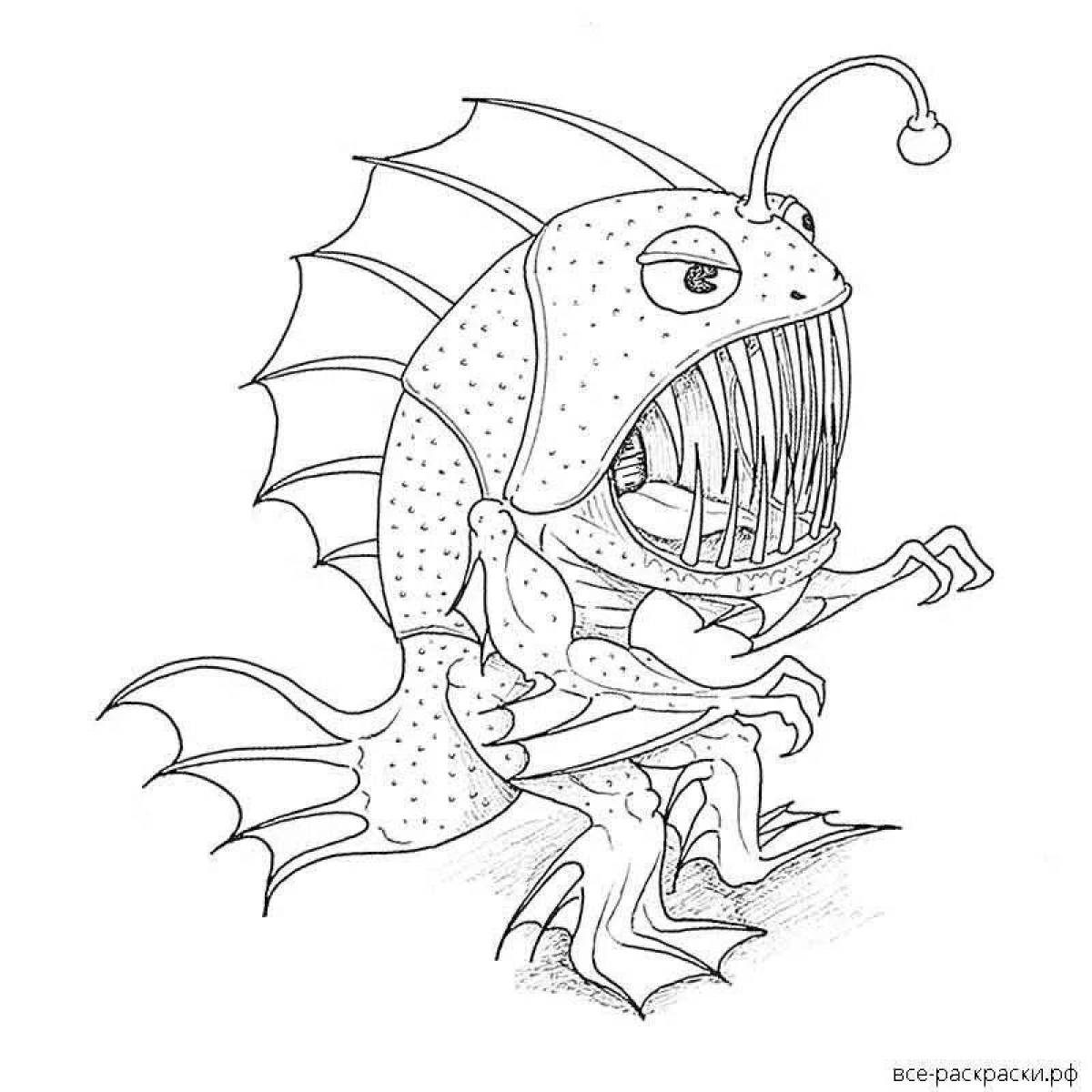 Sinister monster with siren head coloring book