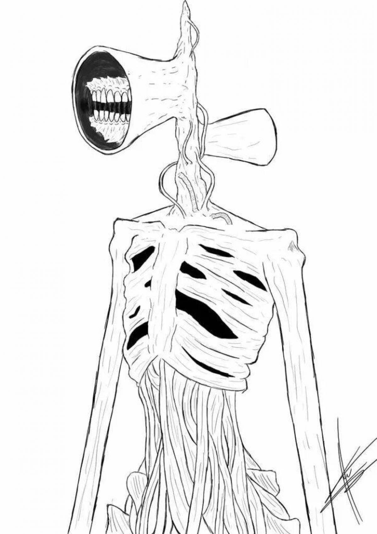 Раскраска Раскраска призрачный монстр с головой сирены
