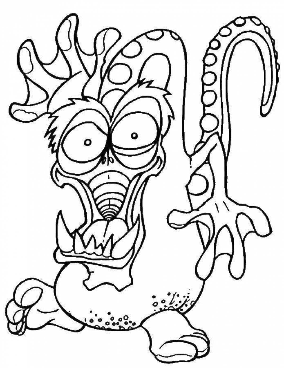 Coloring page scary siren-headed monster