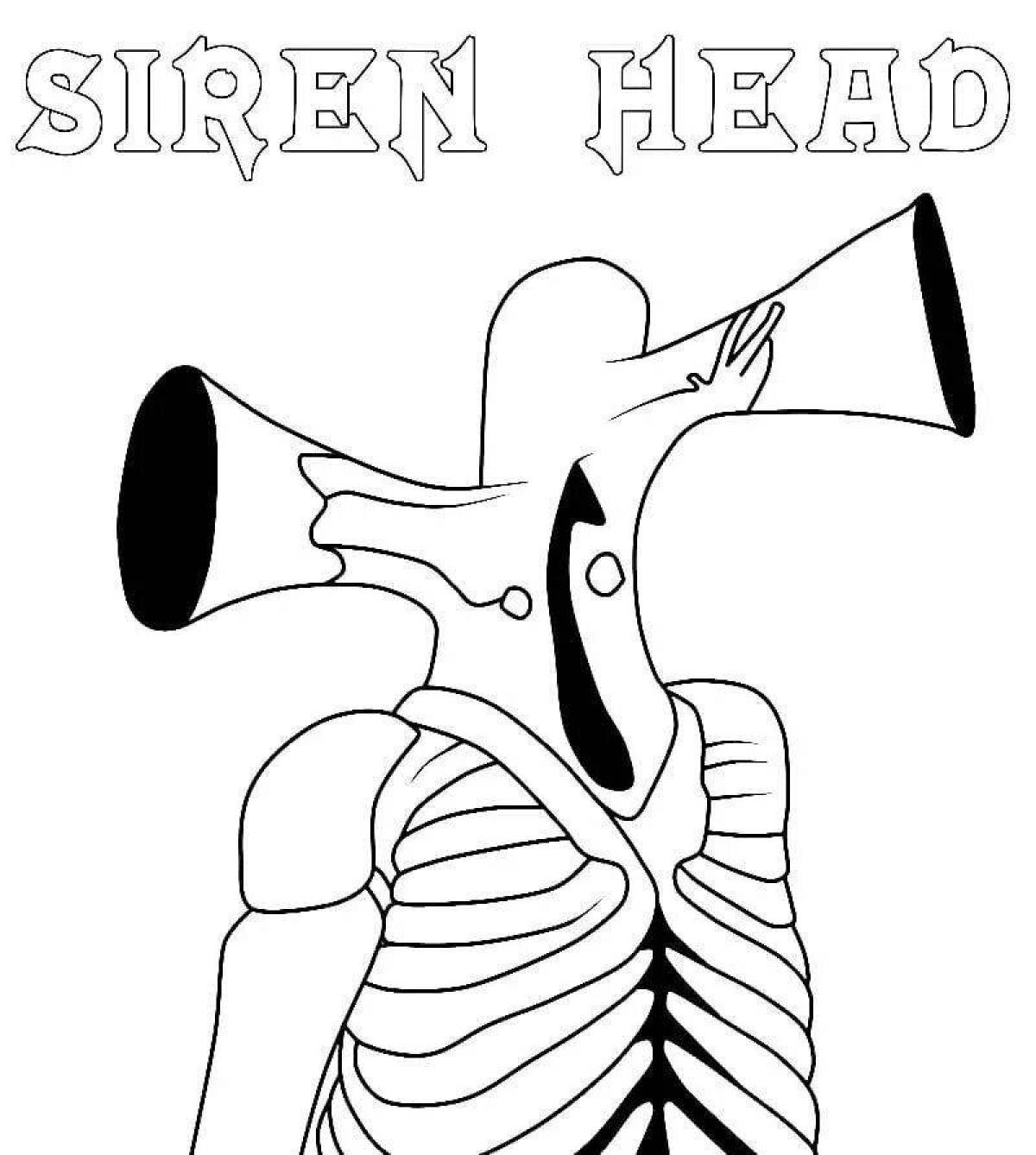 Terrifying siren-headed monster coloring book