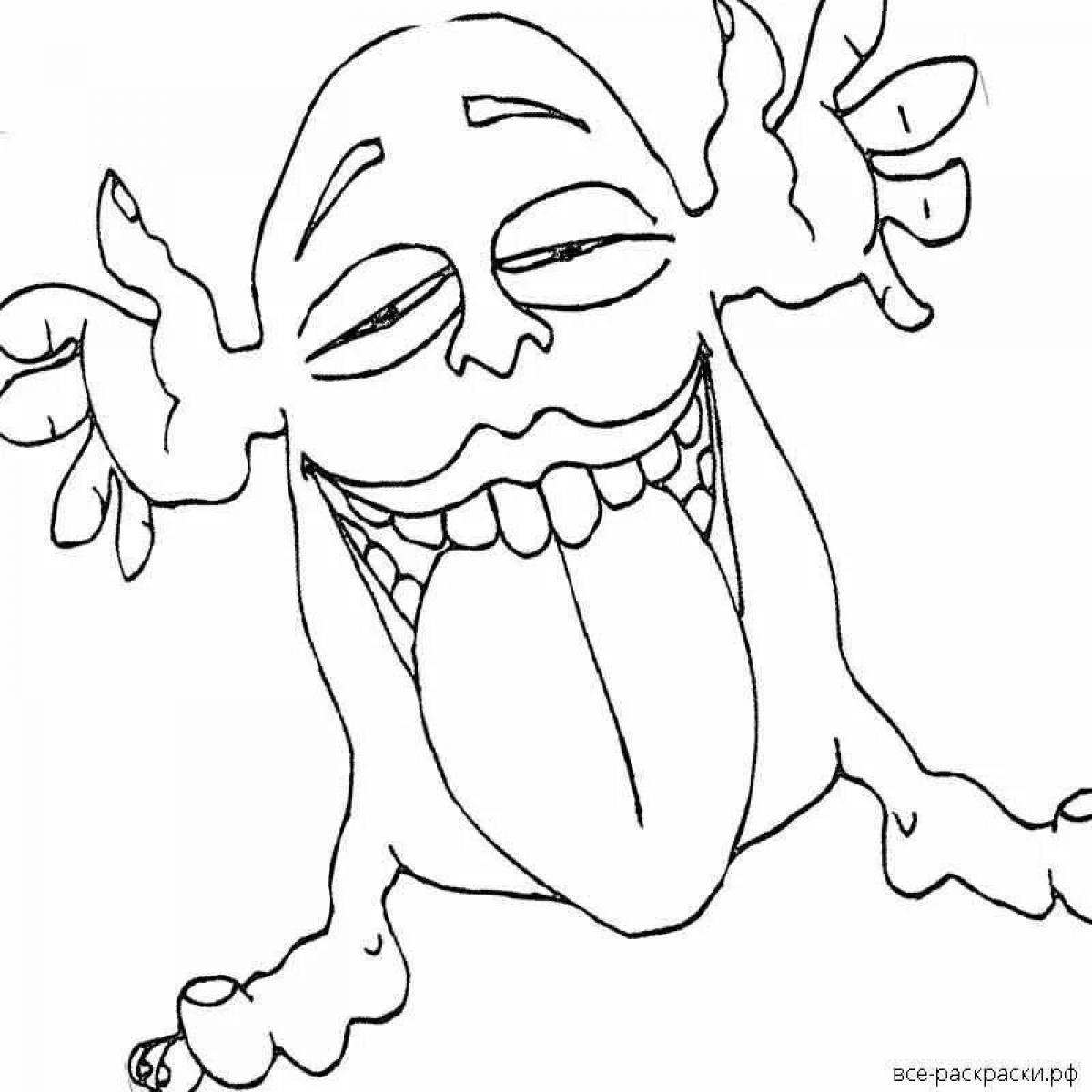 Coloring page shocking siren head monster