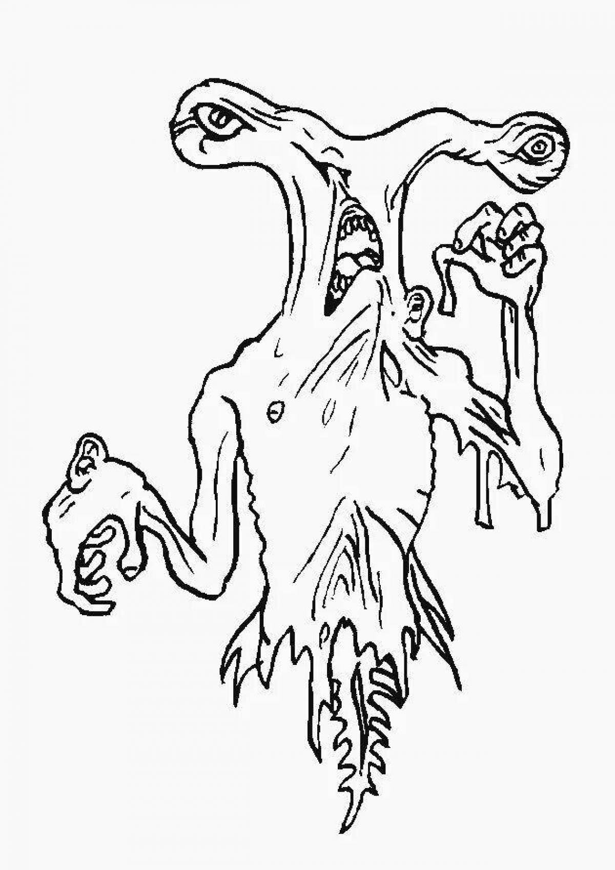Alarm monster with siren head coloring page