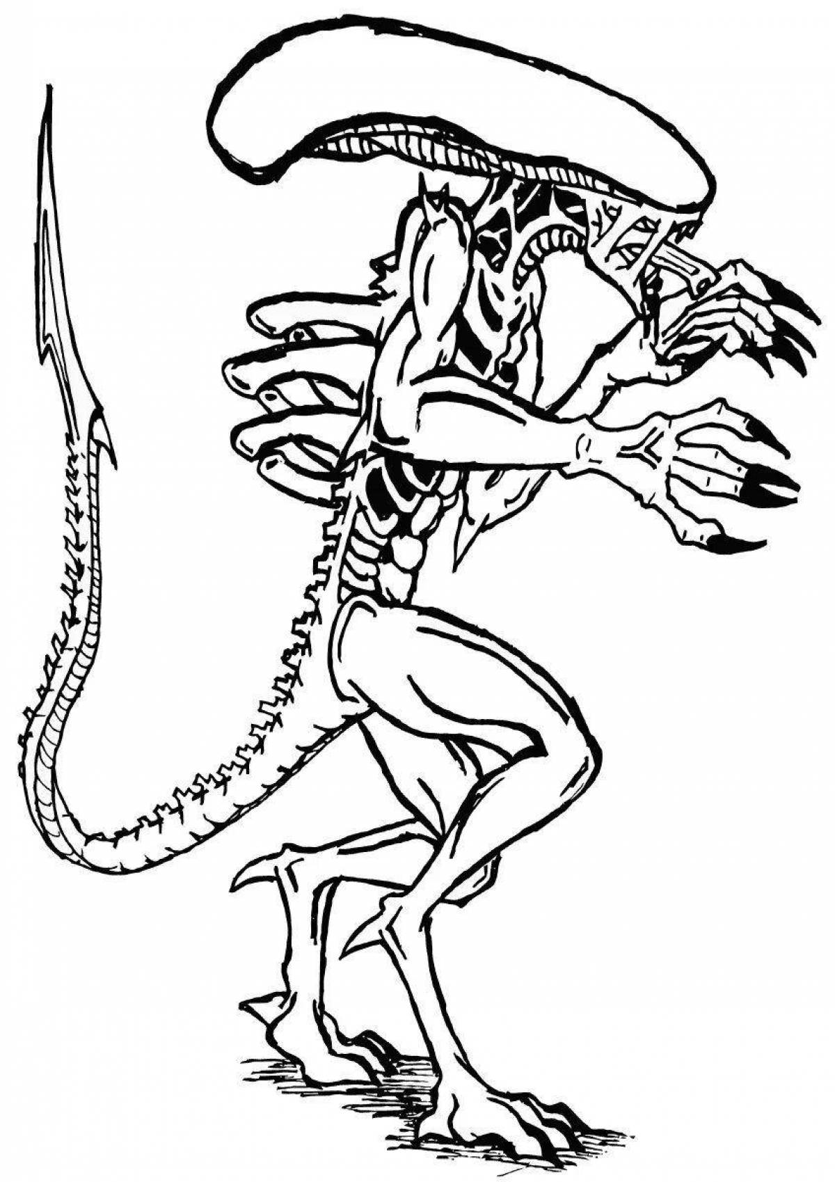 Coloring page unidentified monster with siren's head