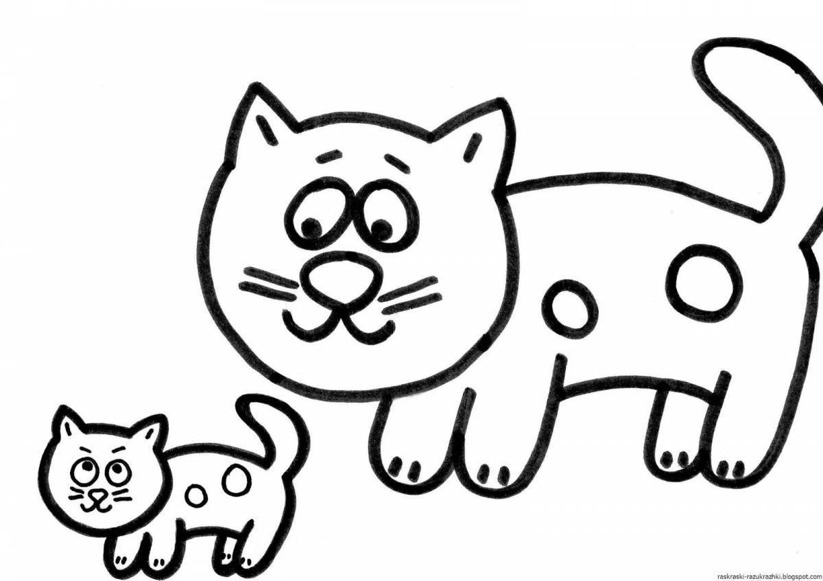 Adorable cat coloring page for kids