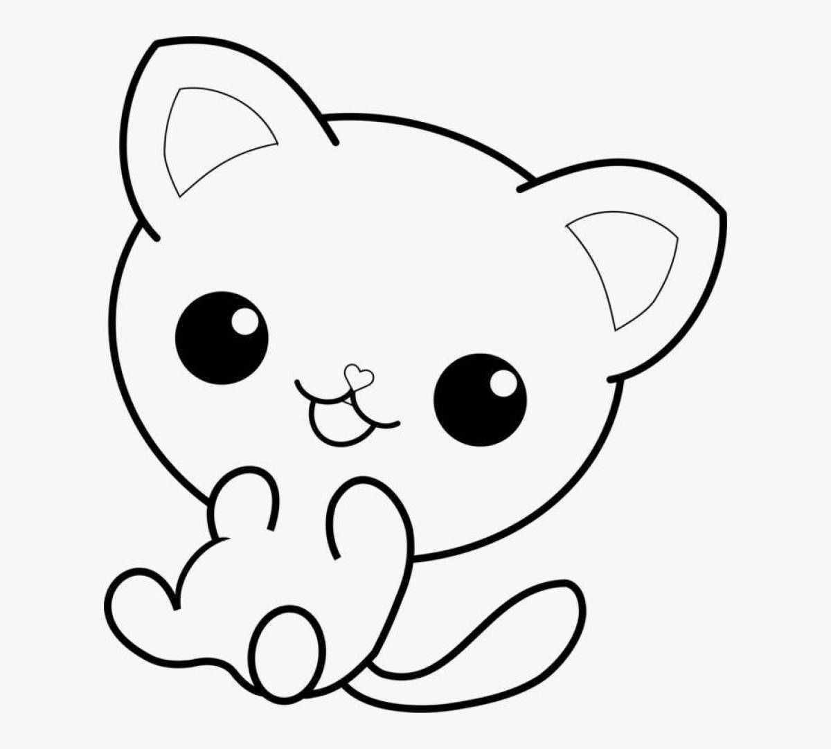 Violent cat coloring pages for kids