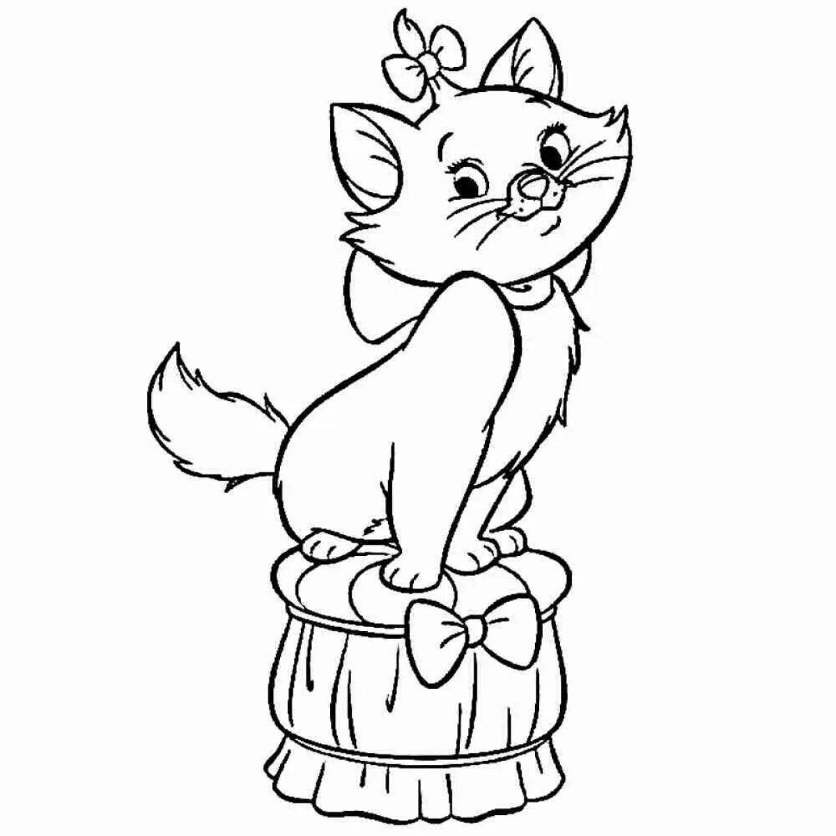 Amazing coloring pages with cats for kids