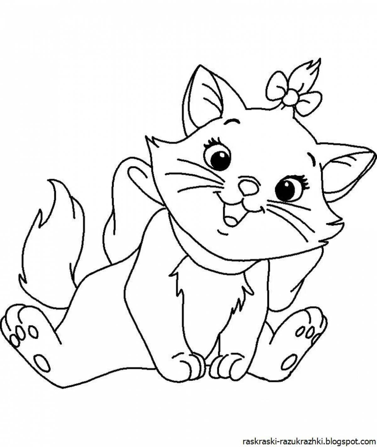 Exciting cat coloring book for kids