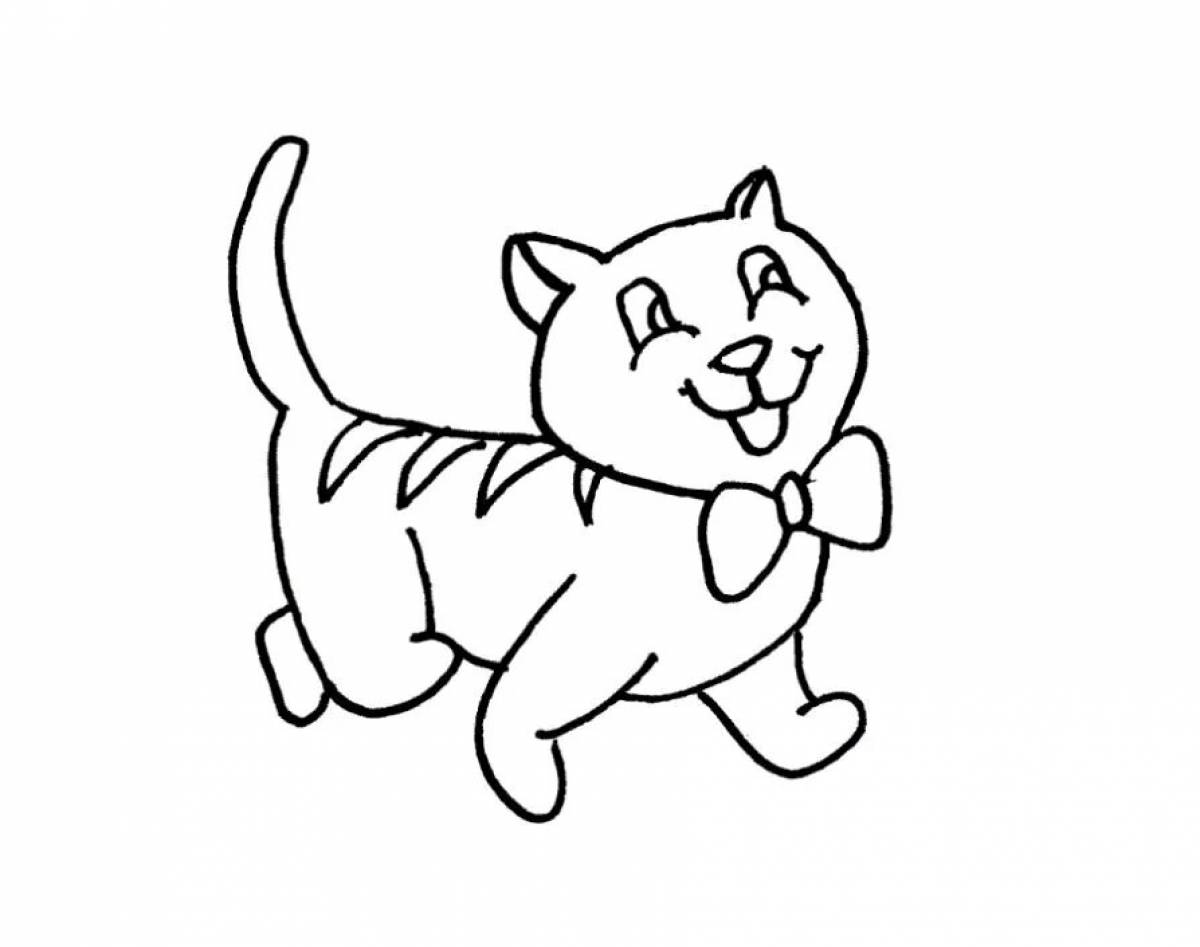 Outstanding cat coloring page for kids