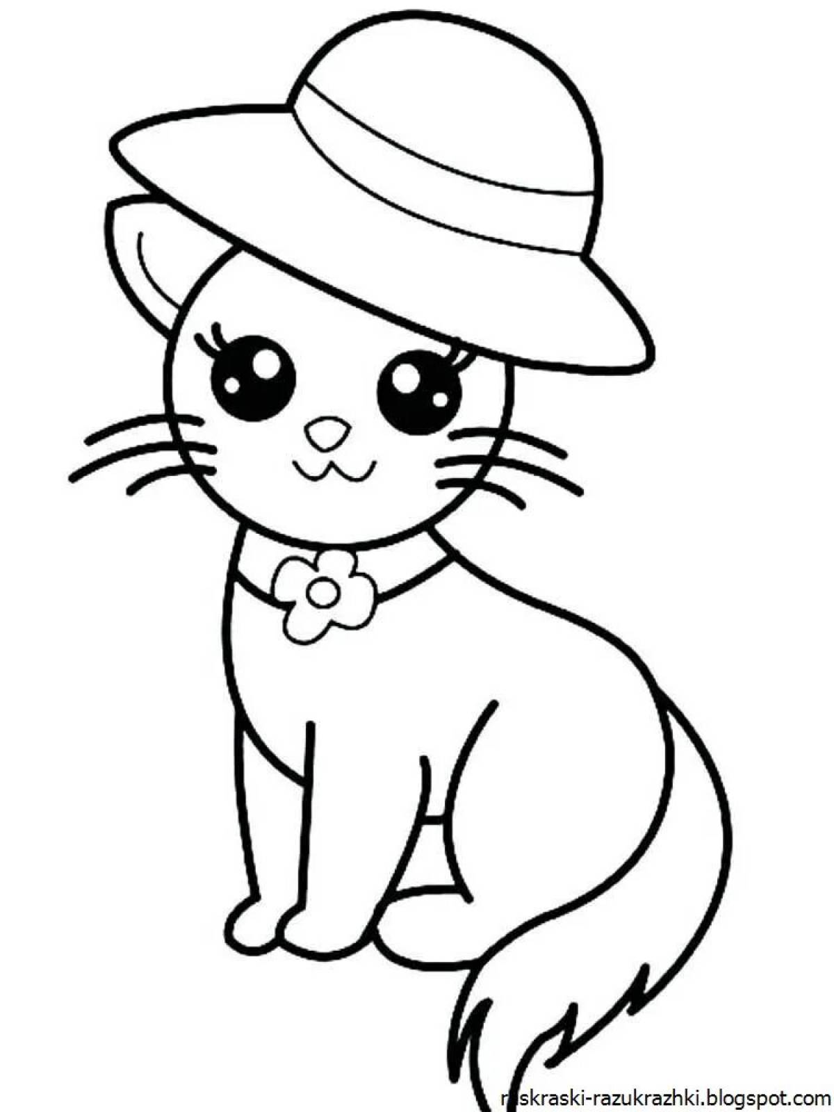 Extraordinary cat coloring for kids