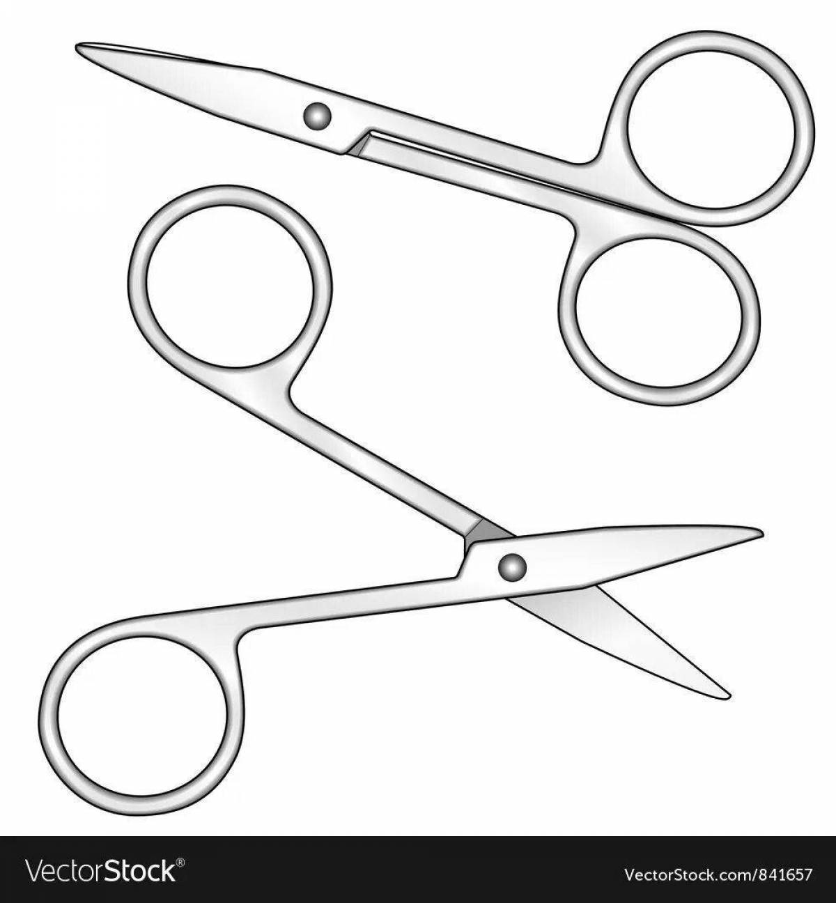 Playful scissors coloring page for kids