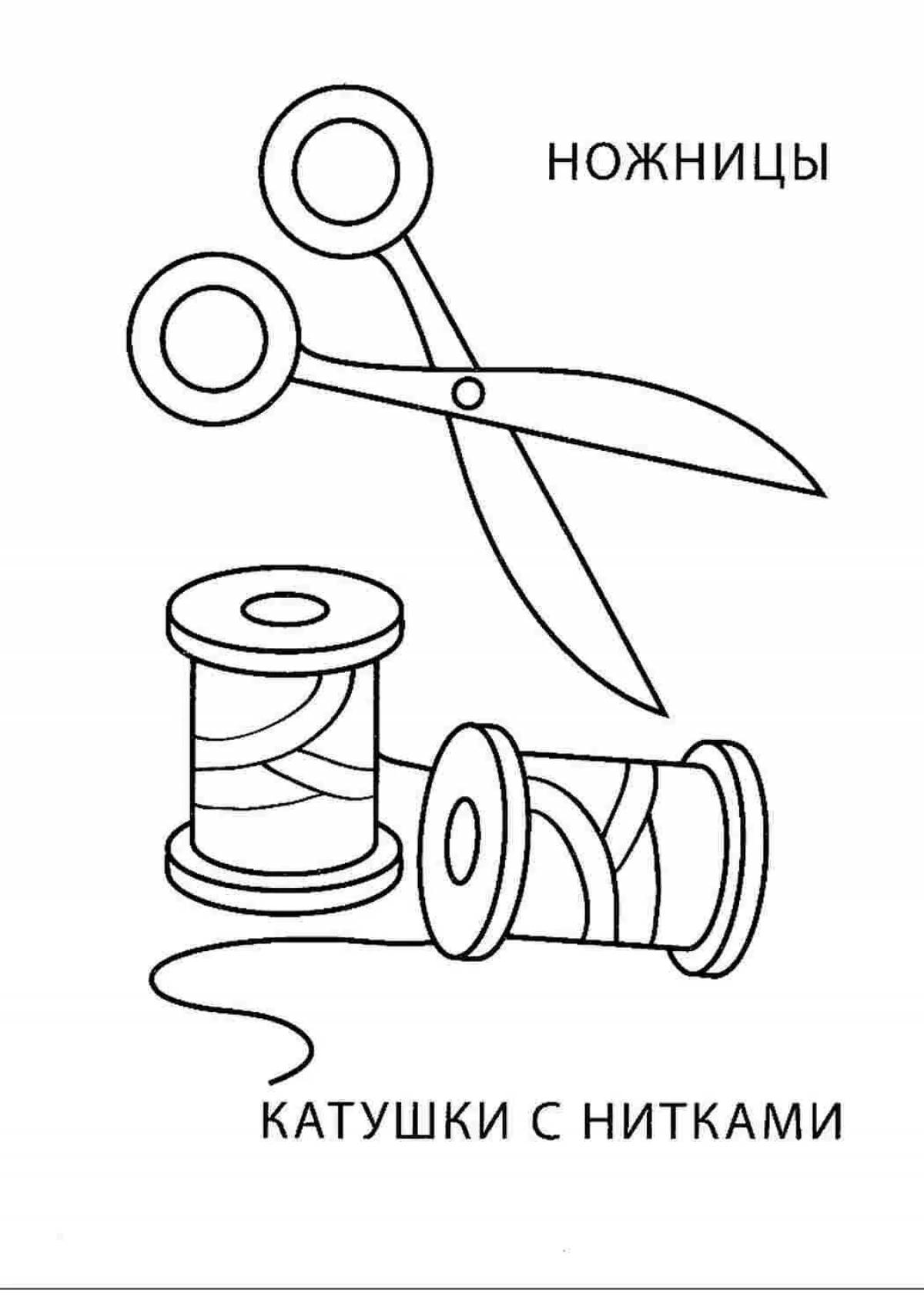 Adorable scissors coloring book for kids