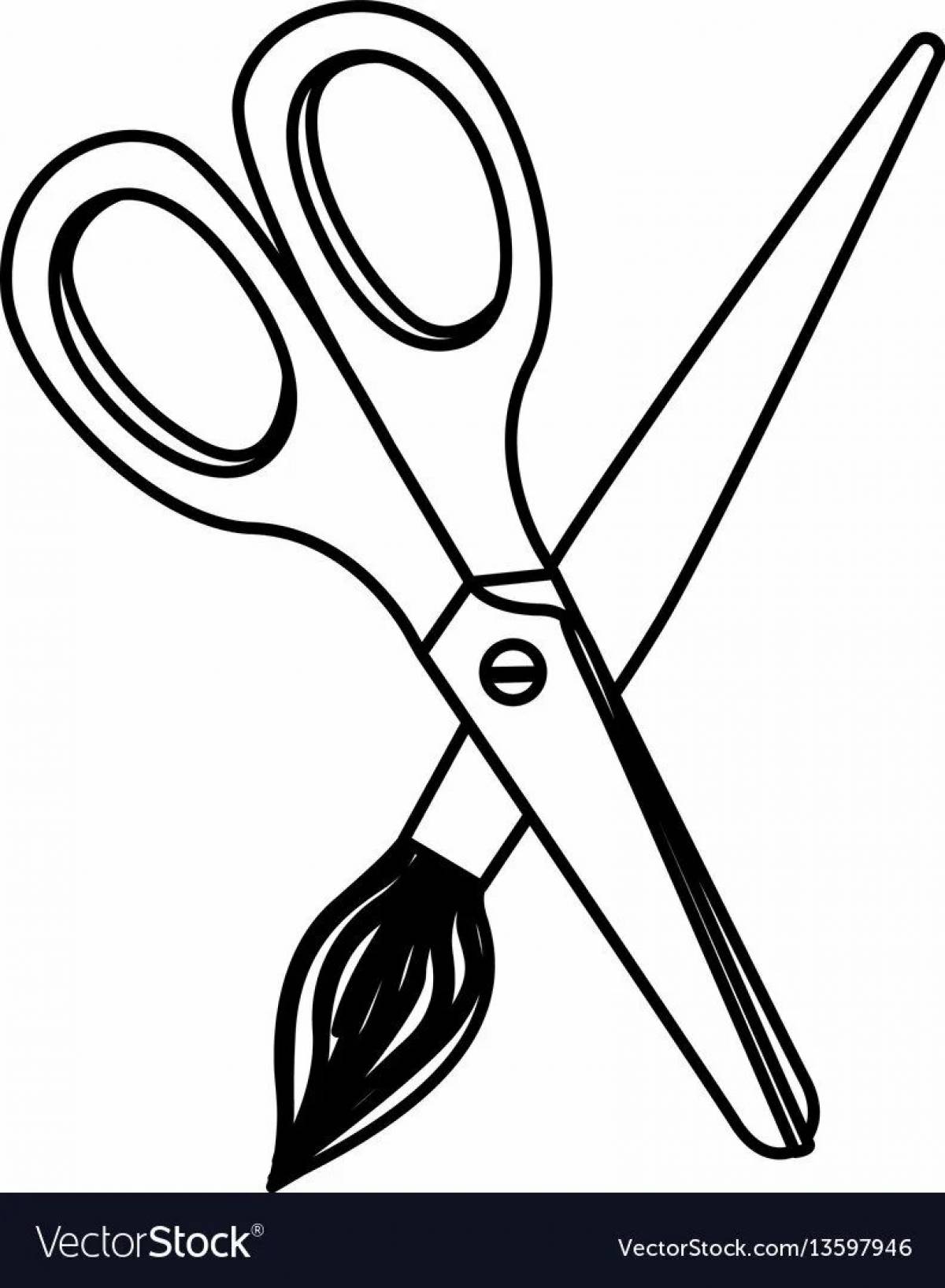 Gorgeous scissors coloring book for kids