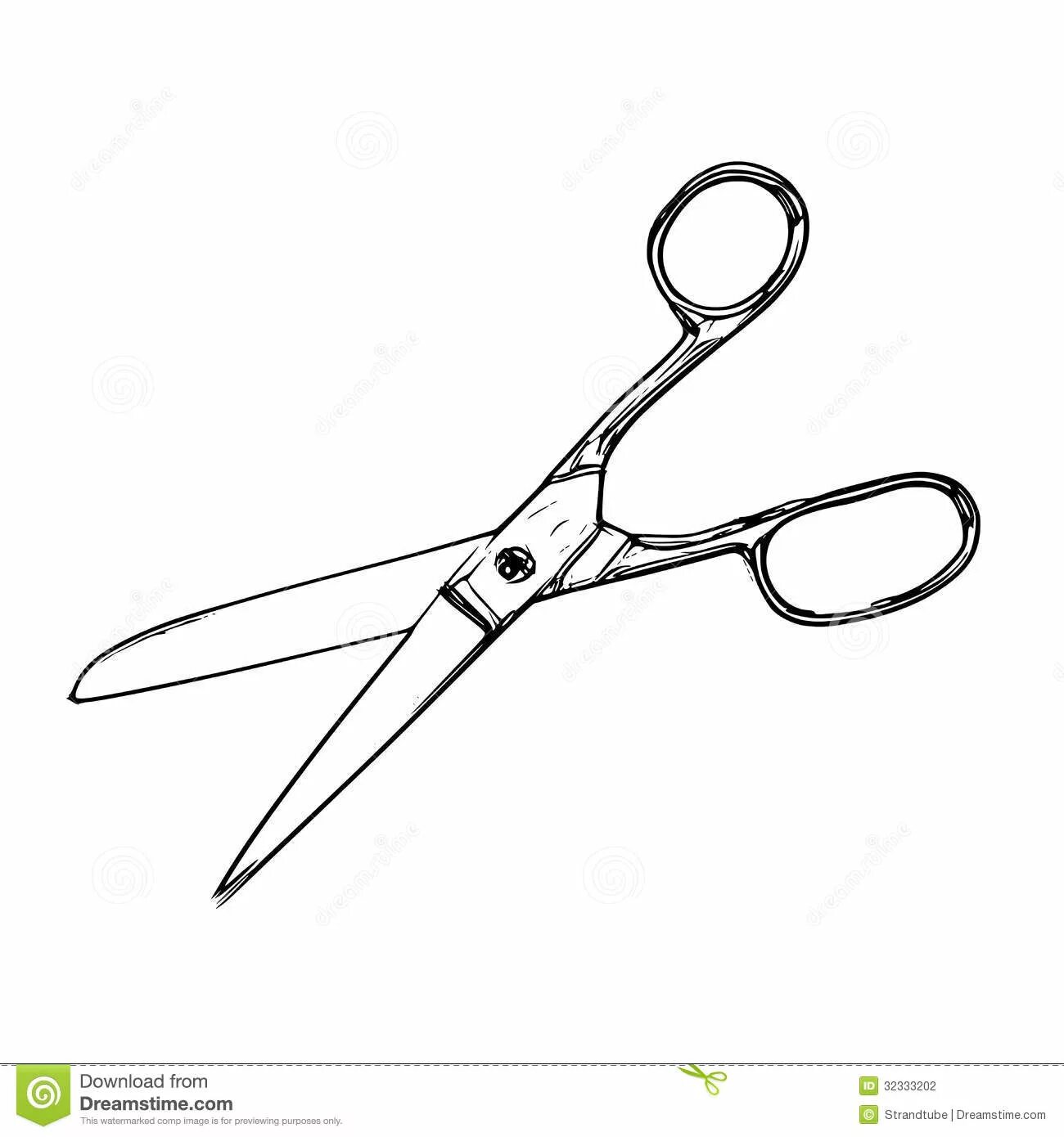 Раскраска «милые ножницы» для детей