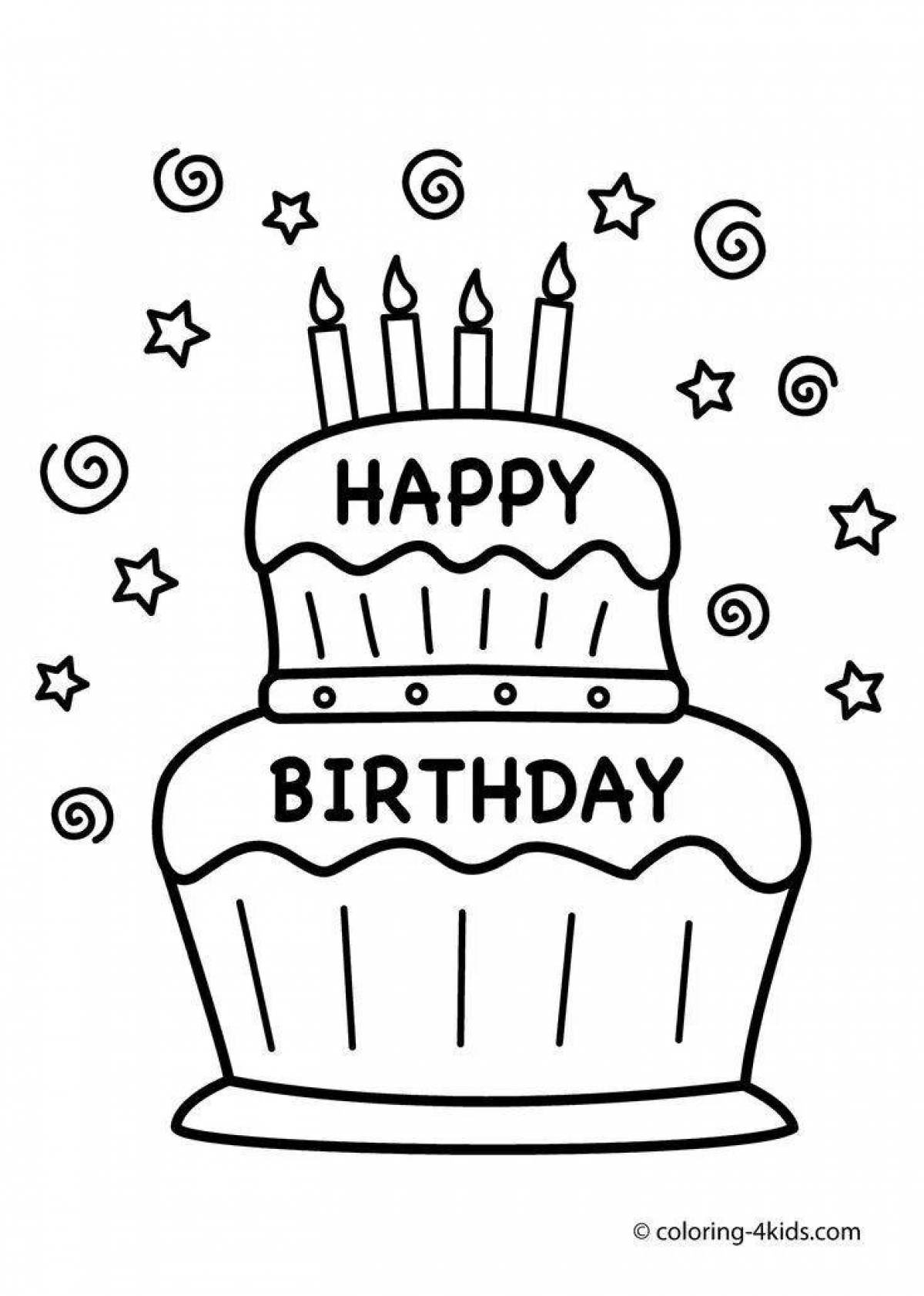 Happy birthday coloring page